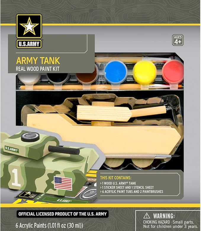 Works of Ahhh... Craft Set - U.S. Army Tank Wood Paint Kit