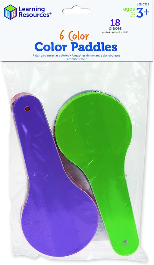 Learning Resources Color Paddles - Set of 18 Paddles, Grades PreK/Ages 3+ Preschool Science for Kids, Classroom Supplies,Back to School Supplies,Teacher Supplies