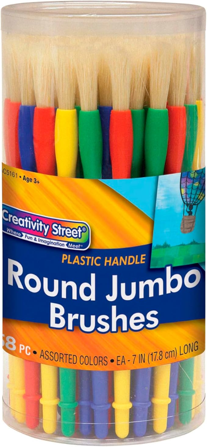 Creativity Street Jumbo Paint Brush Assortment, 58 Pack (AC5161)