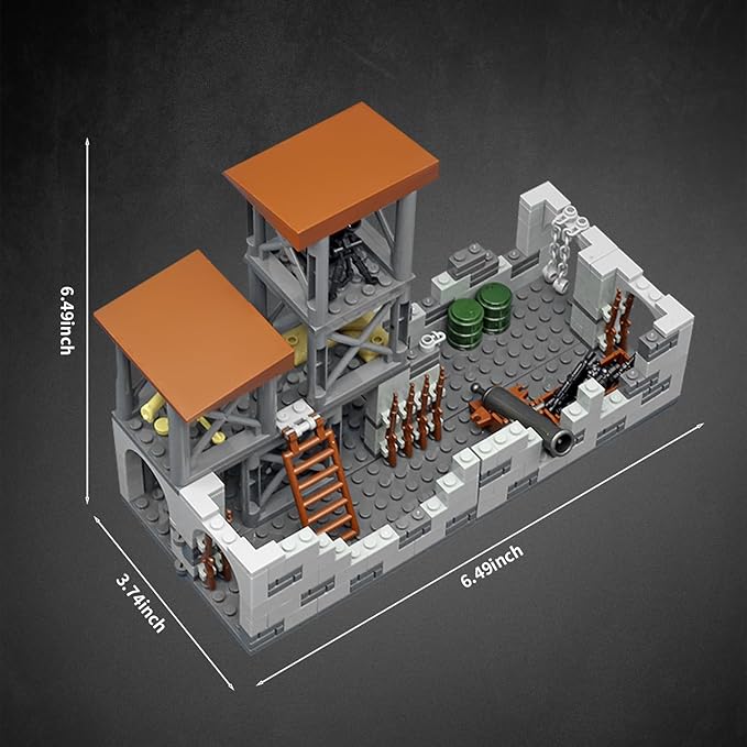 Military Base Building Brick Set, WW2 Army War Parts Accessories,STEM Army Defense Base Guard Tower Building Block Kit,Army Equipment Gear Sets,Christmas Birthday Gifts for Boys,Teens,Adults