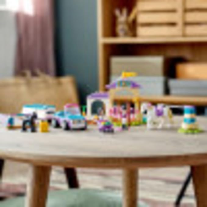 LEGO Friends Horse Training and Trailer Building Set 41441 with Stables, Car, Horse Toy, and Foal Figure, Great Gift Idea for Girls and Boys 4 Plus Years Old