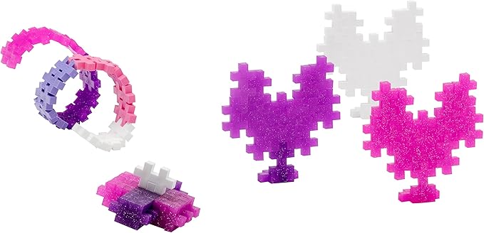 PLUS PLUS 70 Piece Interlocking Building Blocks for Kids, Open Ended Connecting Toys, STEM Bin Classroom Mini Manipulatives - Glitter Mix Play Tube