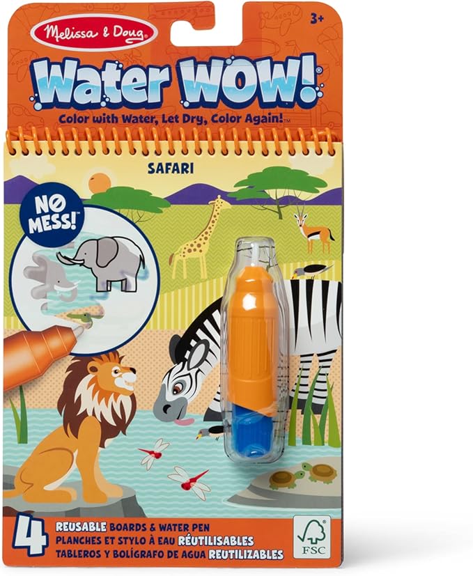 Melissa & Doug On the Go Water Wow! Reusable Water-Reveal Activity Pad - Safari - FSC Certified