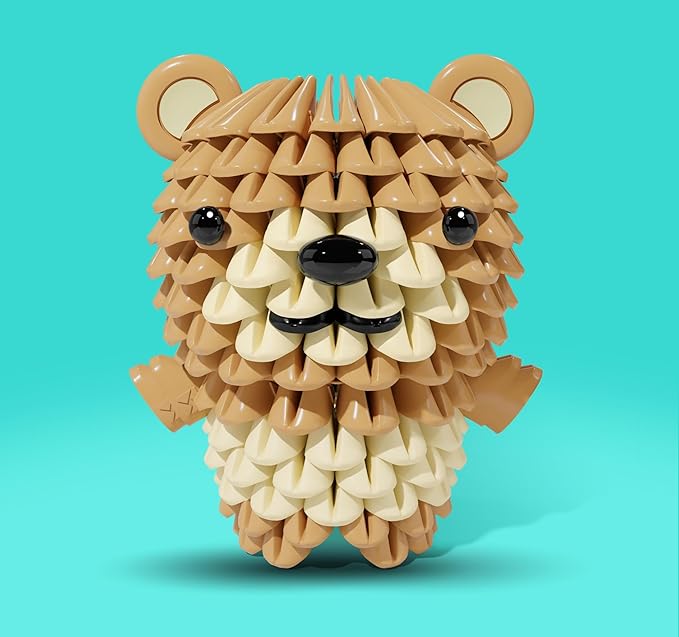 Creative Soft Building Blocks, Cute Animal kit Assembling Building Toys Gifts for Kids and 6+ Interactive Building Toy for Kids, Boys, and Girls (1109-BEAR)