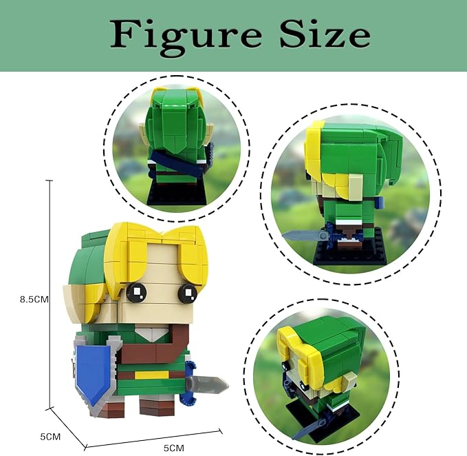 Breath of The Wild Link Building Sets for Adults Kids, Link Minifigure Ocarina of Time Building Kit,Game Series Building Blocks Model Toys,Compatible with Lego(155PCS)
