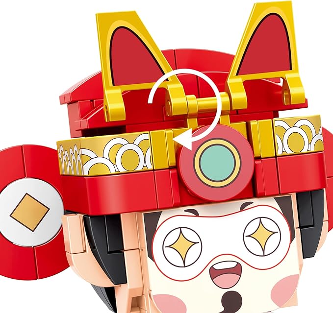 China-Chic Chousheng Building Block Set, God of Wealth CAISHEN Chinese Traditional Opera Character Home Decor,STEM Educational Toys Theme Chinese Culture for Kid 6+ Boy Girl Adult (204 Pcs) 96001