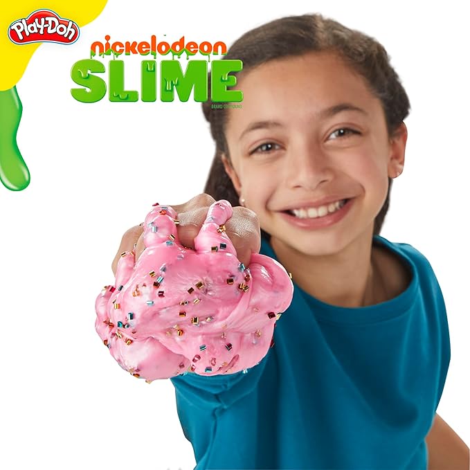 Play-Doh Nickelodeon Slime Brand Compound Rainbow Mixing Set, Pre Made with Add-in Charms, Kids Arts & Crafts Kit, Preschool Sensory Toys, Ages 4+