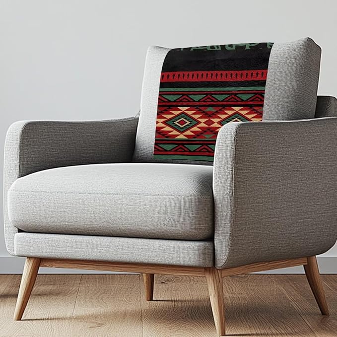 Navajo Recliner Headrest Cover Washable Red Sofa Headrest Covers Couch Headrest Covers Furniture Protector for Living Room Home 1 Pcs