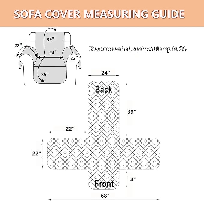 EVENHUG Chair Sofa Cover Sunflower Chair Sofa Slipcover Washable Couch Covers Non-Slip Furniture Protector Cover with Elastic Straps for Pets Kids Dog Cat (Chair,Orange)
