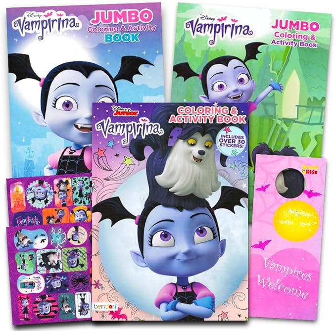 Disney Vampirina Coloring Book Super Set - 3 Coloring Books and Stickers (Vampirina Toys, Party Supplies)