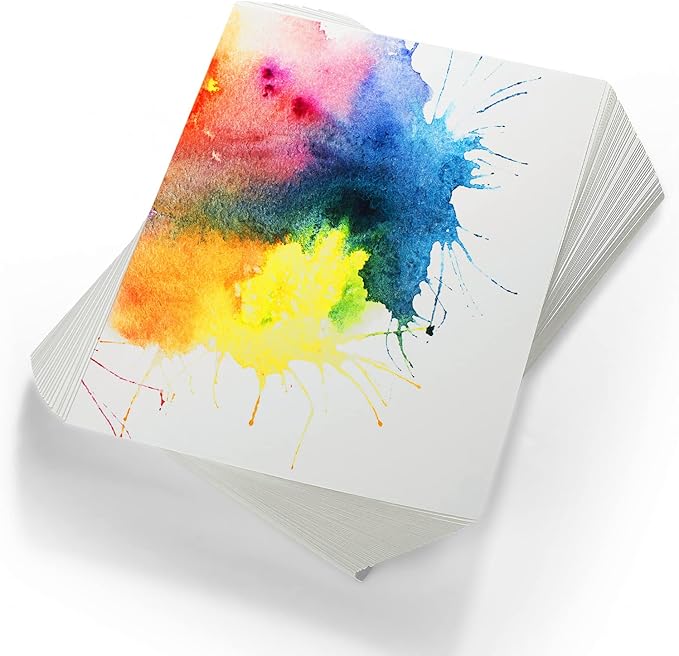TaoBary 300 Pcs Watercolor Paper Sheet Bulk White Cold Press Paper Pack 110 lb 230 GSM Sketch Painting Watercolor Pad for Watercolorist Beginning Artists Adults Drawing Craft(6 x 6 Inch)
