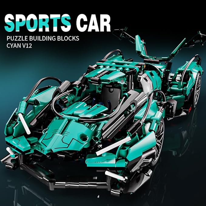 Mesiondy 1:14 MOC Sports Car Building Blocks Toys Boys or Adults Kits， Building Set Raceing Car Model,Cars for Boys Age 12-16 8-14，(1039 Pieces)