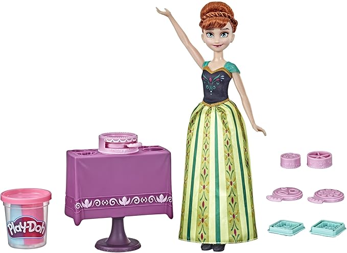 Disney Frozen Anna's Dessert Decorator, Non-Toxic Play-Doh Cake Maker and Fashion Doll, Toy for Kids 3 Years Old and Up