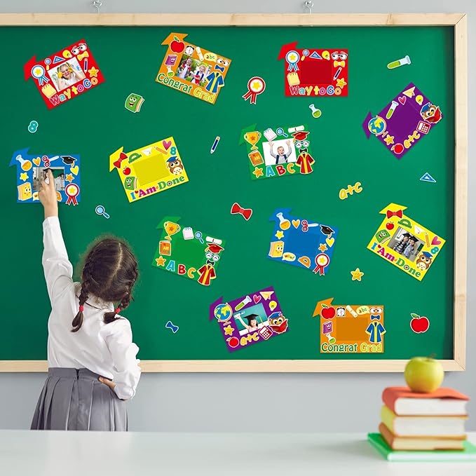 chiazllta 30 Packs Graduation Picture Frame Craft Kits for Kids Congrats Grad DIY Craft Art 2025 Graduation Party Decoration Favor Home Classroom Game Activities