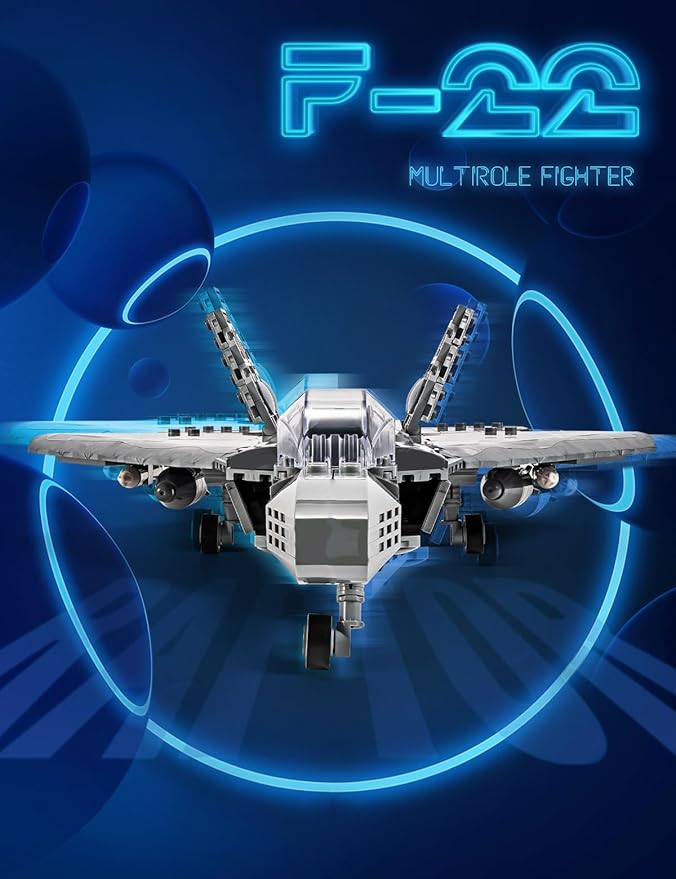 SEMKY Military Series F-22 Raptor Fighter Jet Air Force Building Block Set (626 Pieces) -Building and Military Toys Gifts for Kid and Adult