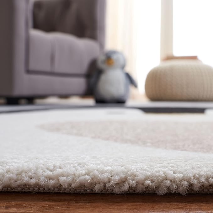 SAFAVIEH Carousel Kids Collection Accent Rug - 2' x 3', Light Grey & Black, Non-Shedding & Easy Care, Ideal for High Traffic Areas for Boys & Girls in Playroom, Nursery, Bedroom (CRK132F)
