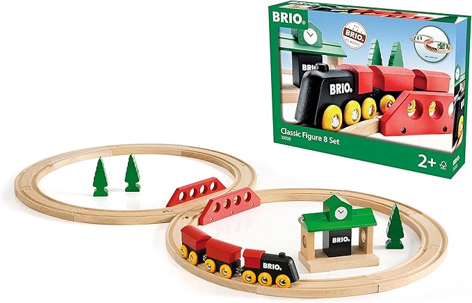 BRIO World - 33028 Classic Figure 8 Set - 22 Piece Wooden Toy Train Set with Accessories and Tracks | Enhances Creativity | Compatible Toys | FSC-Certified Wood | Perfect for Kids Age 2+