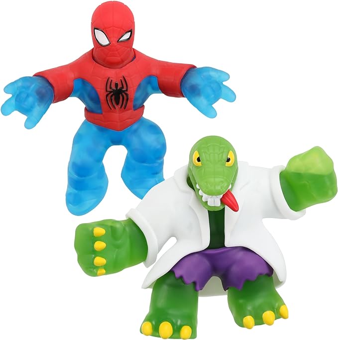 Heroes of Goo Jit Zu Marvel Goo Shifters Versus Pack Spider-Man VS Goo Shifter Lizard. 2 Squishy 4.5" Tall Marvel Heros. Crush The Core of Goo Shifter Lizard and Transform his Goo