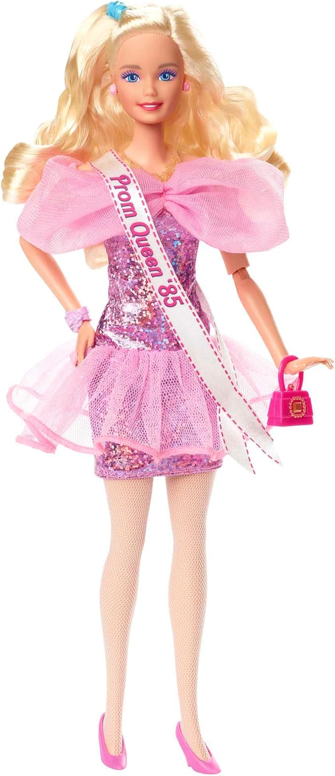 Barbie Rewind Doll & Accessories with Curly Blonde Hair & 1980s-inspired Prom Queen Outfit, Collectible & Displayable