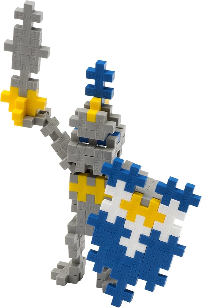 Plus Plus 3D Figure Building Block Set, Fun Stem Toys for Kids, 70 Interlocking Pieces - Knight Mini Maker Tube