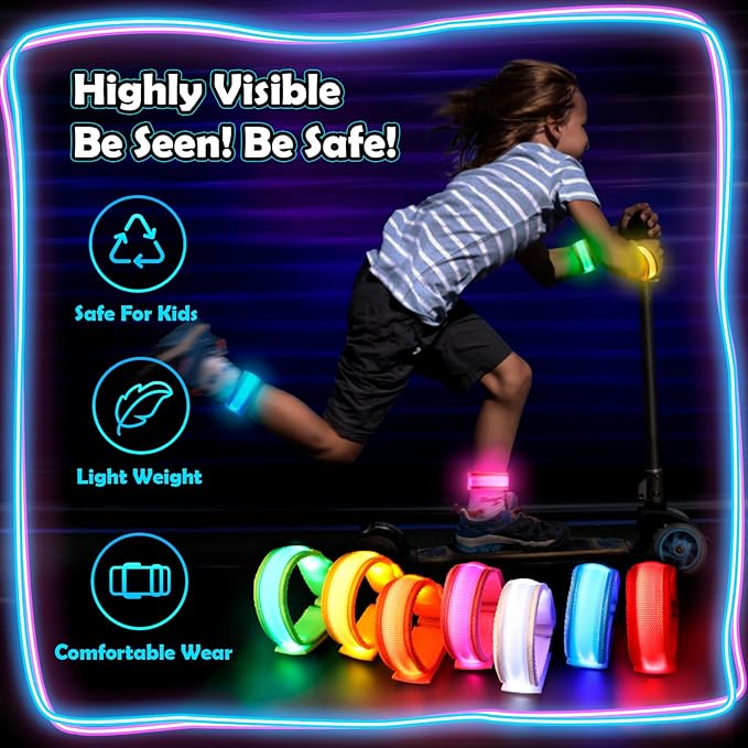14/7 PCS LED Glow Bracelets, LED Light Up Bracelets for Kids Adults, Glow in The Dark Party Favors Supplies for Valentine's Day Gifts, Night Events, Concerts Rave Sports Accessories…