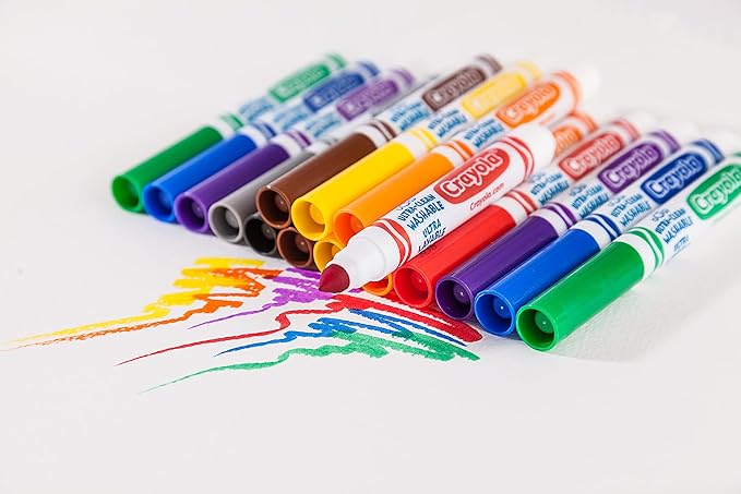 Crayola Ultra Clean Washable Markers (40ct), Coloring Markers for Kids, Coloring Book Marker Set, Gifts for Kids, Ages 3+