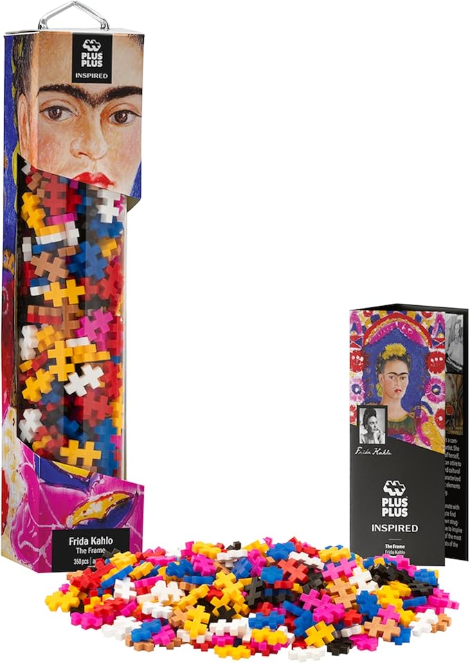 Plus Plus Art History Building Set, 3D Painting Kit & Craft Supplies for Kids, 350 Mini Interlocking Open Ended Pieces - Frida Kahlo