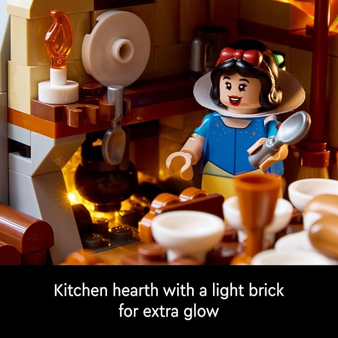 LEGO Disney Snow White and The Seven Dwarfs’ Cottage Building Kit for Adults, Build and Display Disney Princess Set with 10 Minifigures Including Snow White, Gift for Fans of The Classic Movie, 43242