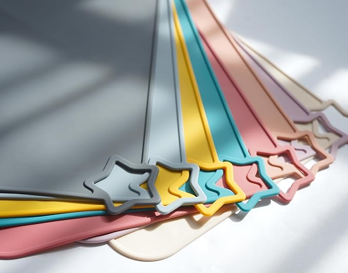 Moonkie Silicone Placemats for Baby & Kid, Stain-Proof Non-Slip Toddler Food Mats Eating Table Mat with 2 Packs