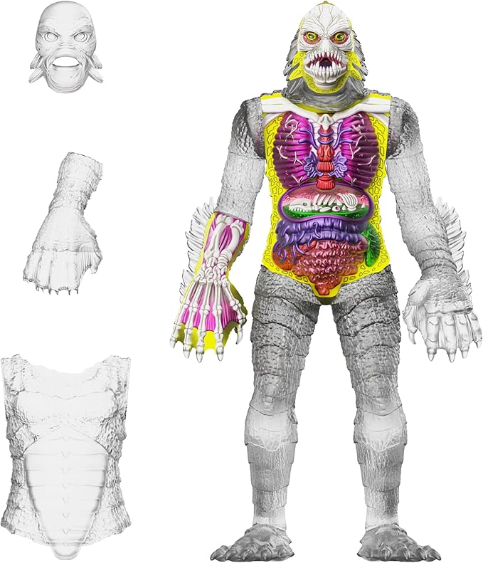 Super7 Super Cyborg Universal Monsters Creature from The Black Lagoon (Clear) - 11" Universal Monster Movies Action Figure Classic Movie Collectibles