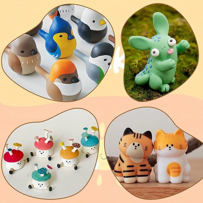 Polymer Clay 60 Colors, CiaraQ Modeling Clay for Kids, Oven Bake Clay with Sculpting Tools, Non Toxic, Ideal for Sculpture, Crafting, DIY Projects
