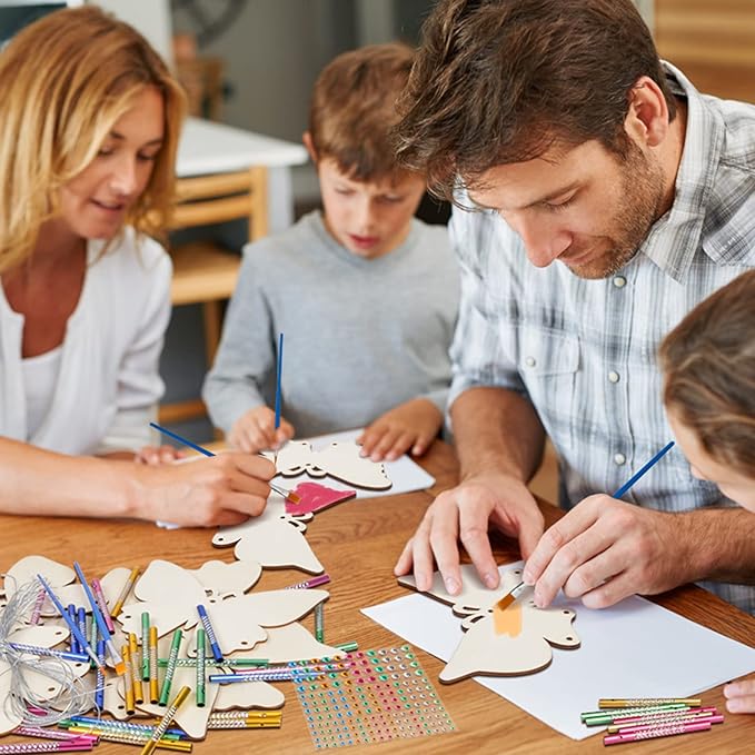 Fennoral 8 Pack Butterfly Wind Chime Kits for Kids Make Your Own Butterfly Wind Chimes Wooden Arts and Crafts Ornaments DIY to Paint Butterfly Craft for Fall Art Activity Birthday Decoration