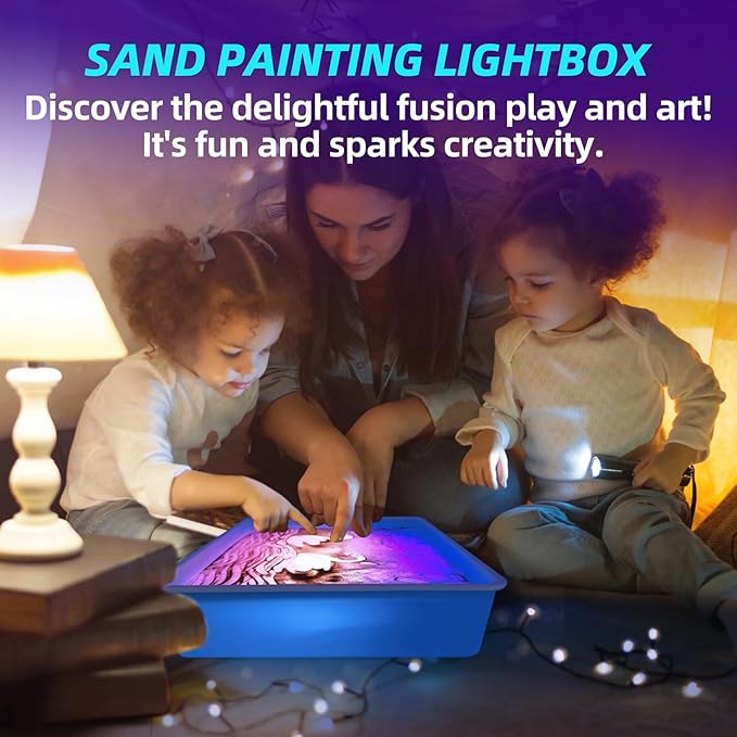Light Table for Kids Manipulative | Sand Painting Light Box | Kids Light Table | Light Table Toys | Light Up Table for Kids | Sensory Light Table Accesories|3 Modes,10-Level Dimming16"(Pink)