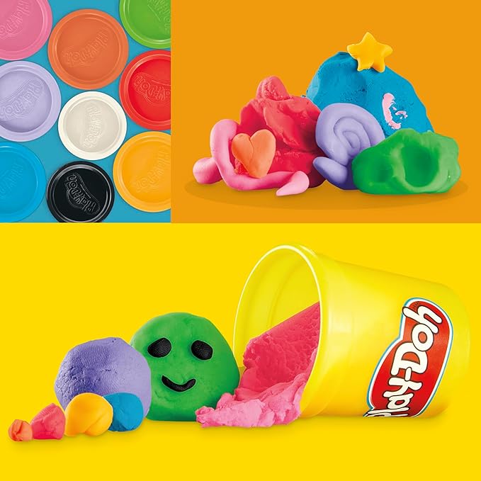 Play-Doh 9 Pack Favorite Color Set, Assorted Colors, 2 & 4 Ounce Modeling Compound Cans, Kids Arts & Crafts, Preschool Toys for 2 Year Old Girls & Boys & Up (Amazon Exclusive)