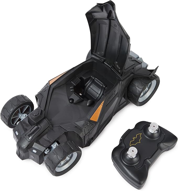 DC Comics, Batman Batmobile Remote Control Car, Easy to Drive, Compatible with Batman Figures, Kids Toys for Boys and Girls Ages 4 and Up