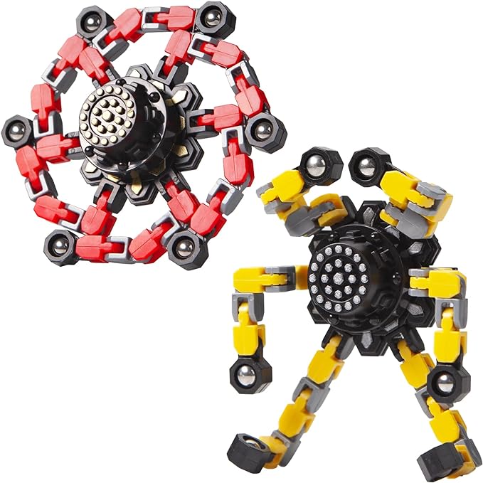 Valentines Dday Stcoking Stuffer Gifts Fidget Spinners for Kids and Adults Stress Relief Sensory Fidget Toys for Boys and Girls Fingertip Gyros for ADHD Autism for Kids 2 Pcs
