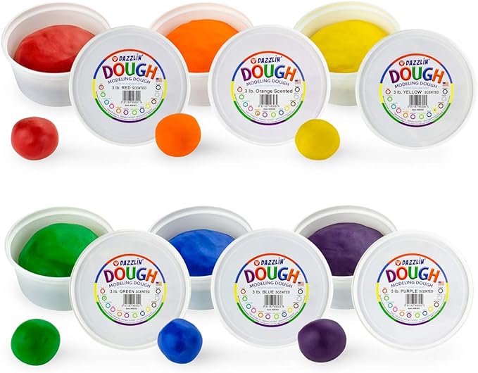 Hygloss Play Modeling Dough - 18lb. Dough Scented - Safe & Non-Toxic for Kids Arts & Crafts - Party Favors - Classroom Supplies, 6 Assorted Colors