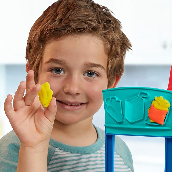 Play-Doh Kitchen Creations Busy Chef's Restaurant Playset, 2-Sided Play Kitchen Set, Preschool Cooking Toys, Kids Arts & Crafts, Ages 3+