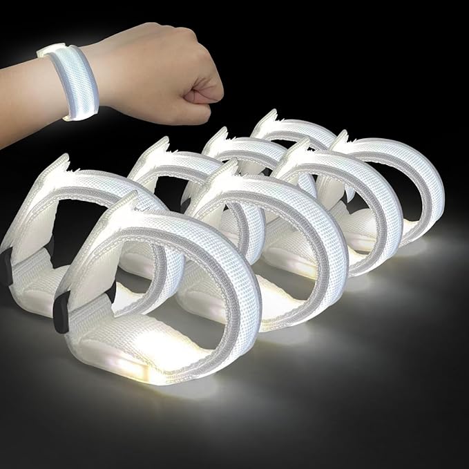8pcs LED Light Up Bracelets Glow Flashing Wristbands Glow in The Dark Party Supplies for Wedding, Raves, Concert, Camping,Sporting Events, Party