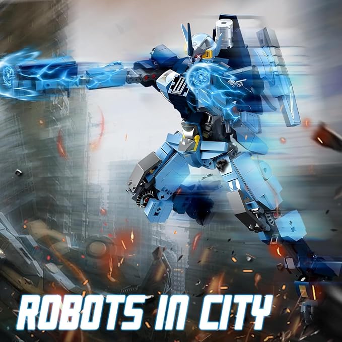 Mech Robot Building Blocks Set for Adults, 752 Pieces Cool Warrior Model Kit, City Justice Hero Toy Playset, Best Gifts for Teens Boys Ages 6 7 8 9 10+ Year