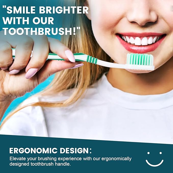 Navona 300 PCS Bulk Toothbrush Pack, Premium Individually Wrapped Disposable Toothbrush, Soft Toothbrush for Adult or Kid, Ergonomics Handle, Soft Bristle Toothbrush, Perfect for Travel,Hotel,Donation