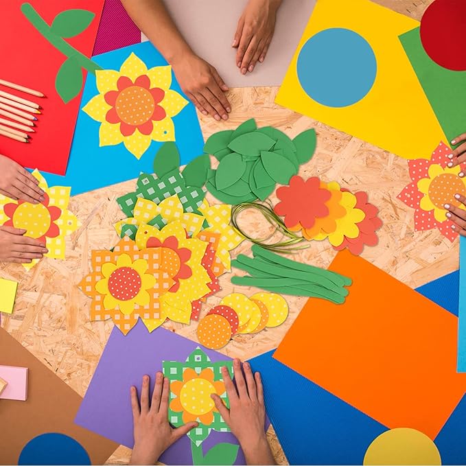 Fennoral 10 Pack Sunflower Crafts for Kids Make You Own Flowers Foam Stickers Ornament DIY Arts and Crafts for Boys Girls Spring Summer Art Activity Birthday Decoration