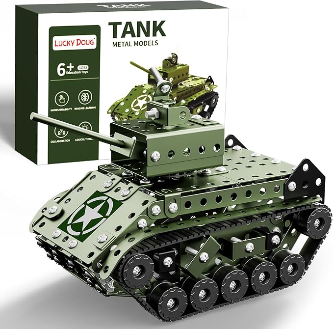 Lucky Doug STEM Building Projects Model Army Tank Set - 284 Pieces STEM Project Building Toys for Kids Ages 8-12, Assembly Science Kit Educational Toys Gift for Kids Boys 7 8 9 10 11 12-16 Years Old