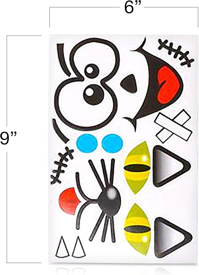ArtCreativity Halloween Pumpkin Decorating Stickers - 12 Large Sheets - Jack-o-Lantern Decoration Kit - 26 Total Face Stickers - Cute Halloween Decor Idea - Treats, Gifts, and Crafts for Kids- 6" x 9"