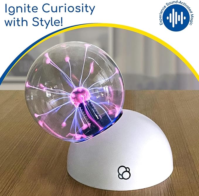 Thames & Kosmos The Plasma Ball Essential STEM Tool | Classic Scientific Device, Fresh 5-inch Glass Sphere, Interactive Electric Light Show | Explore Electricity, Matter, Energy, Small