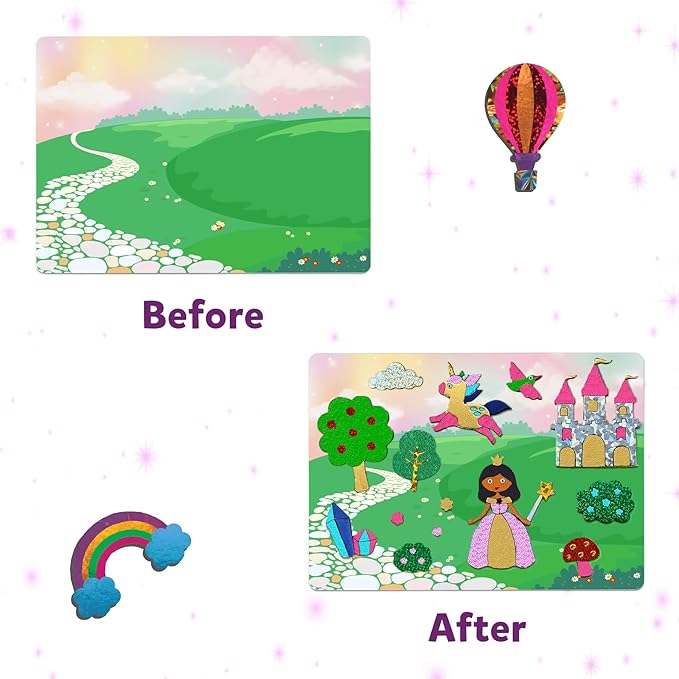 Skillmatics Art & Craft Activity - Foil Fun Unicorns & Princesses, No Mess Art for Kids, Craft Kits & Supplies, DIY Creative Activity, Valentine's Day Gifts for Ages 4, 5, 6, 7, 8, 9