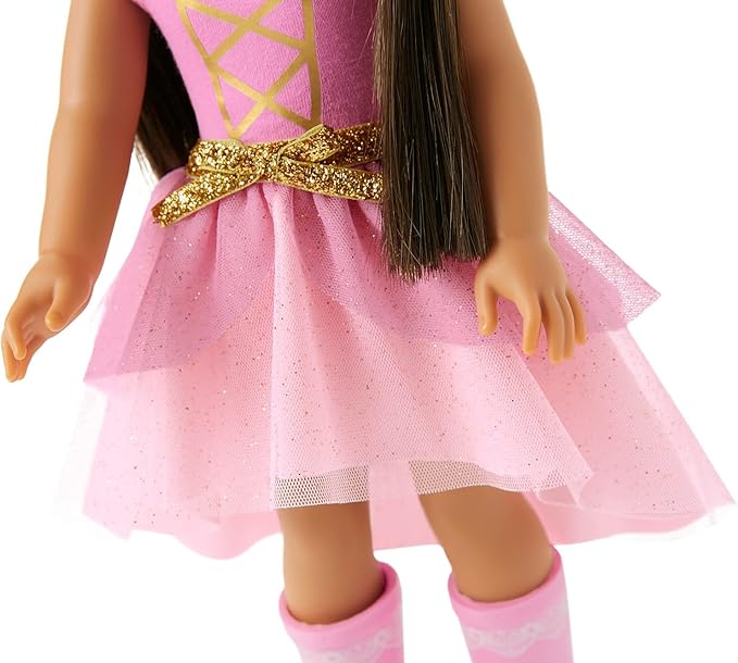 American Girl WellieWishers 14.5-inch Ashlyn Doll with Pink Leotard, Glitter Skirt, Headband, and Boots, For Ages 4+