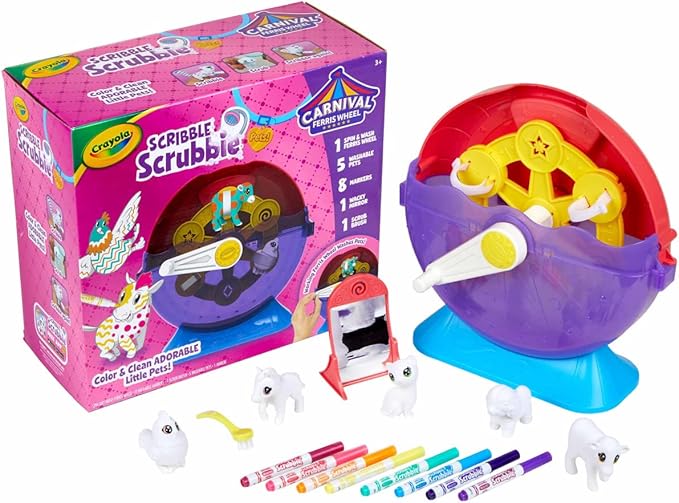 Crayola Scribble Scrubbie Pets Carnival Playset, Pet Grooming Toy, Animal Toys for Girls & Boys, Gift for Kids, Ages 3+