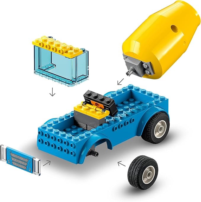 LEGO® City Cement Mixer Truck 60325 Building Kit; Realistic Toy Construction Vehicle for Kids Aged 4+