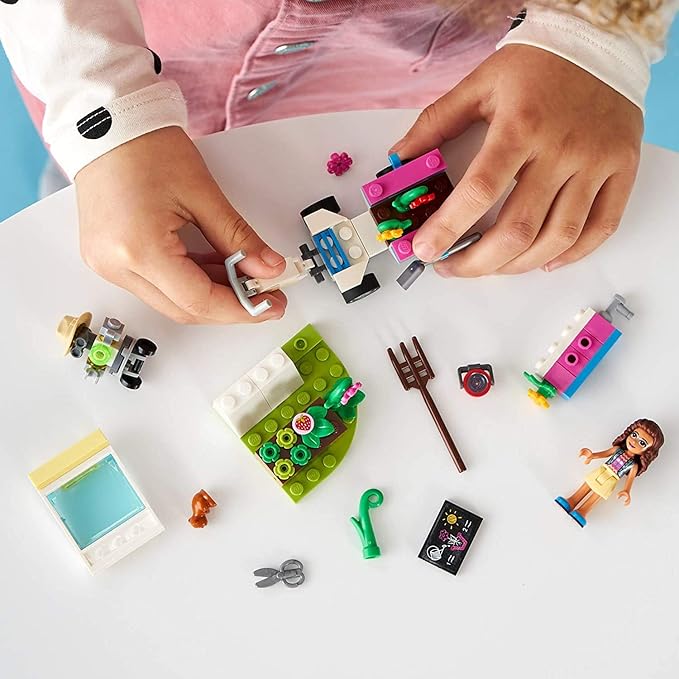 LEGO Friends Olivia’s Flower Garden 41425 Building Toy for Kids; This Play Garden Comes with 2 Buildable Figures, Friends Olivia and Zobo, for Hours of Creative Play (92 Pieces)